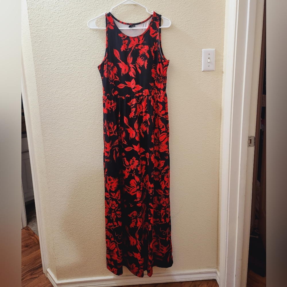 Red And Black Maxi Dress